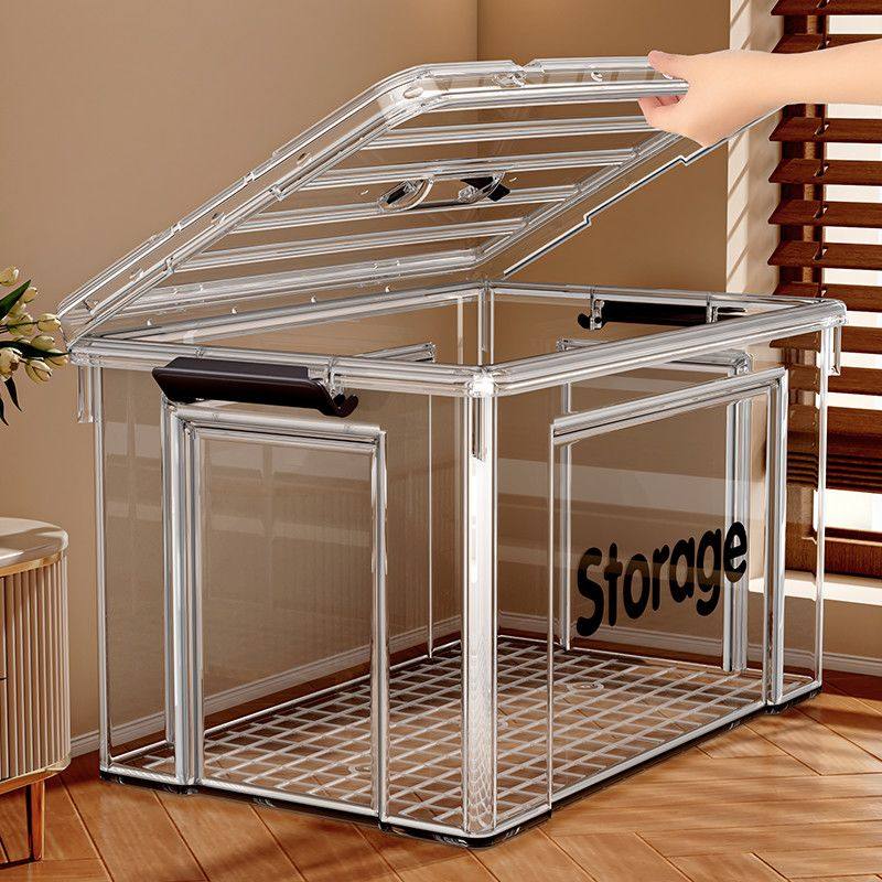 透明收纳箱家用衣物零食玩具书本大容量塑料手提储物盒整理箱收纳,收纳整理,收纳箱,淘宝优惠券,粉丝福利购,淘宝优惠卷