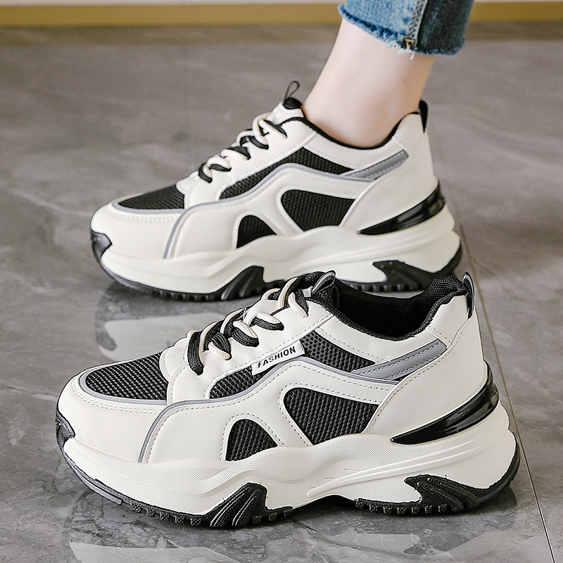 2025舒适透气爆款百搭软底轻便女松糕鞋底防滑休闲跑步鞋