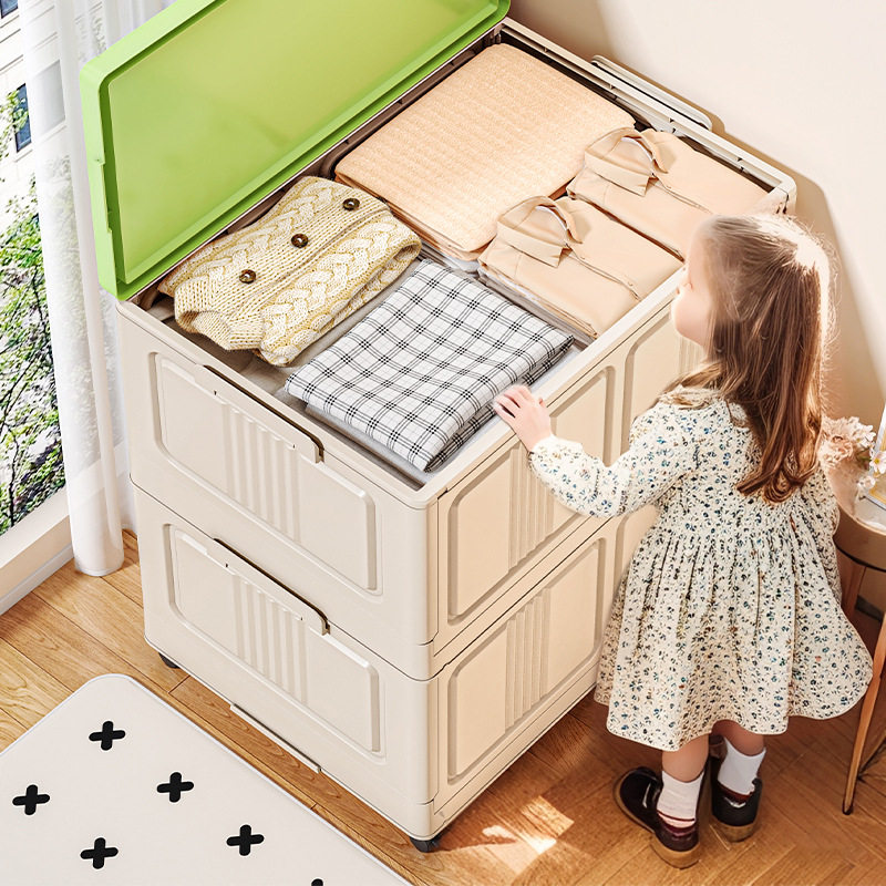 折叠衣服收纳柜子免安装置物柜家用大容量卧室衣物被子整理储物柜