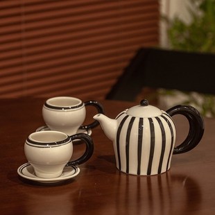 家用待客茶具水杯套装 小众 法式 复古茶杯茶壶水具陶瓷高颜值个性