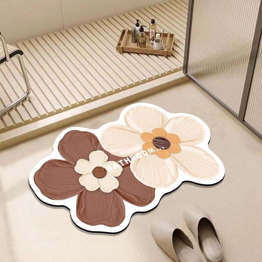 卫生间地垫浴室防滑吸水厕所强门口洗手间硅藻泥速干脚垫异形地毯