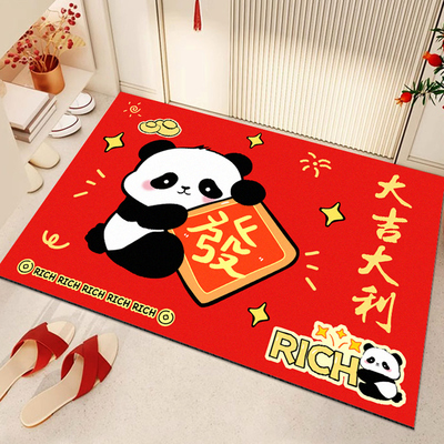 红色乔迁地毯家用进门玄关脚垫大吉大利门口硅藻泥防滑入户门地垫