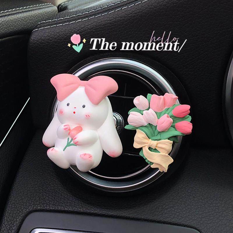郁金香小兔车载香薰出风口装饰汽车内装饰品摆件可爱兔花束扩香石,汽车用品/电子/清洗/改装,汽车香水香薰,淘宝优惠券,粉丝福利购,淘宝优惠卷