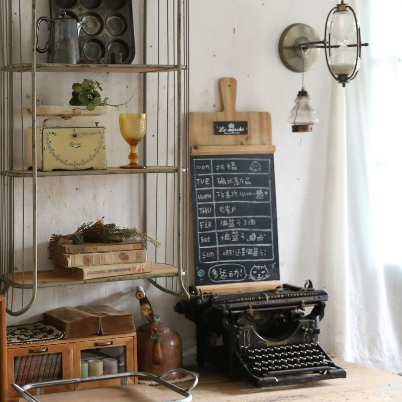 出口订单手工制作覆古粗糙实木壁挂黑板留言板阳台花园墙上装饰品