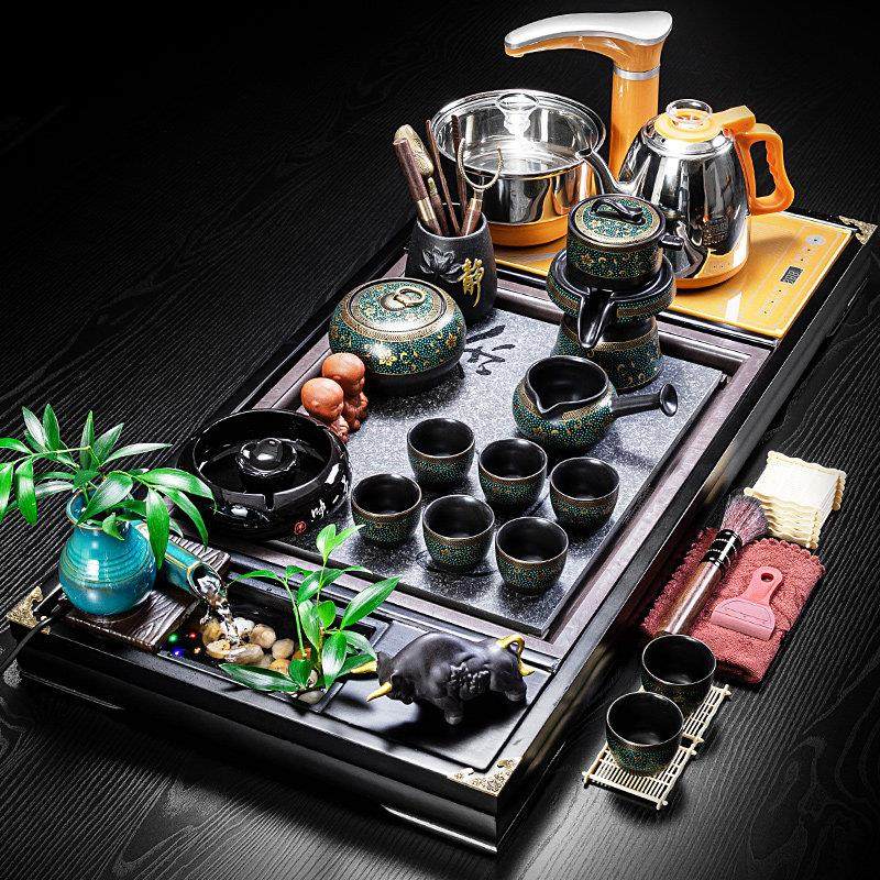 瓷牌茗茶具套组茶盘简约家用一套客厅石磨泡茶全自动功夫茶台一体,餐饮具,整套茶具,淘宝优惠券,粉丝福利购,淘宝优惠卷