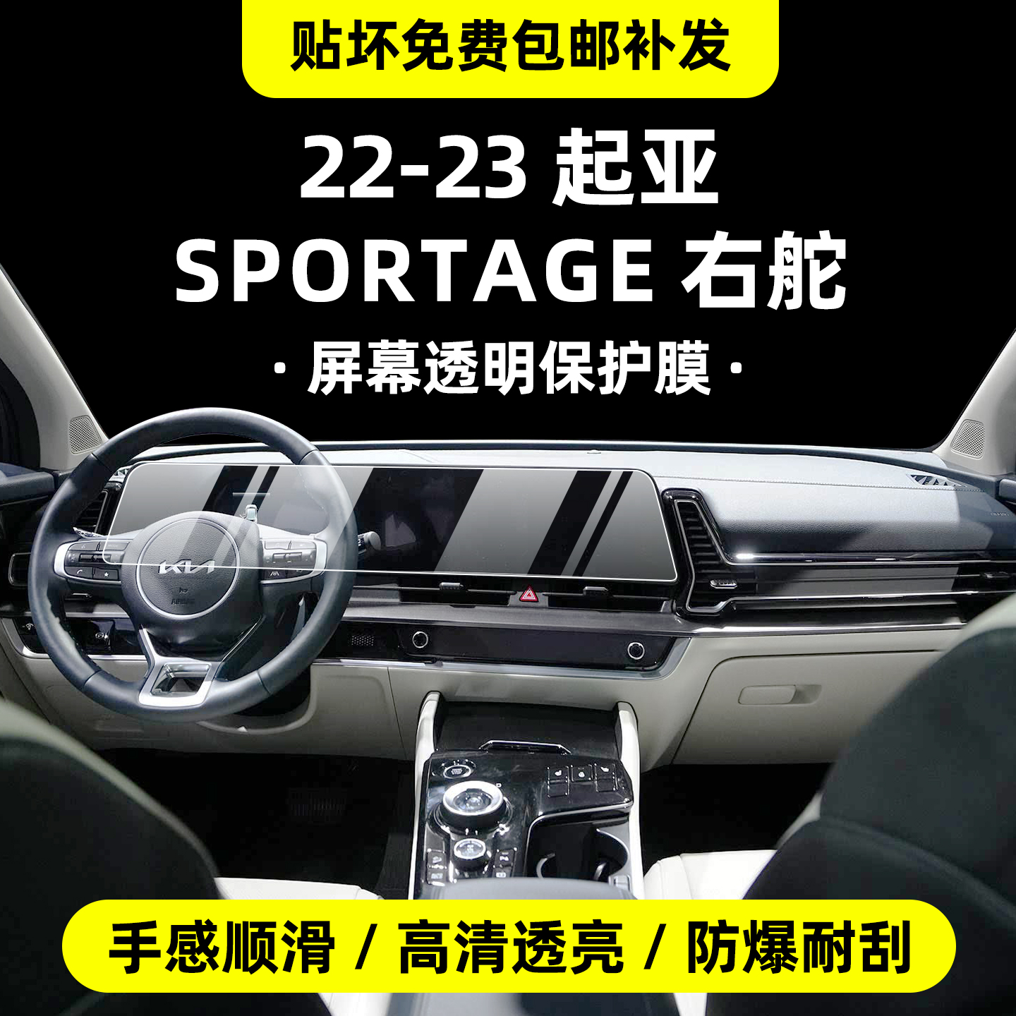 起亚狮跑KIA/SPORTAGE/NQ5内饰保护膜中控贴膜跨境专供海外版用品
