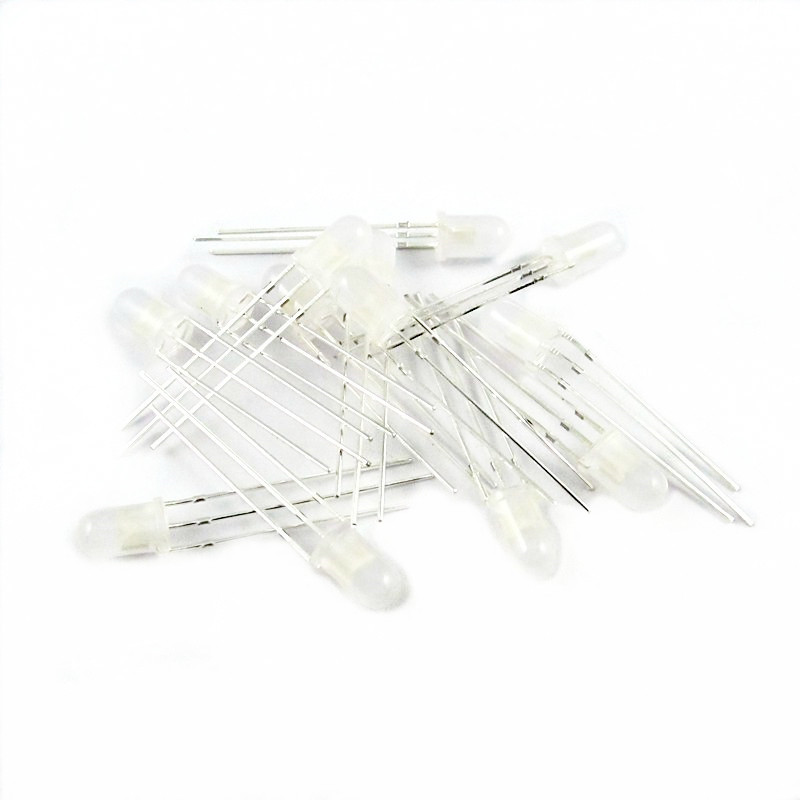 5MM 红黄 双色 共阴 三脚 LED变色指示灯 雾状 透明灯珠  50只4元