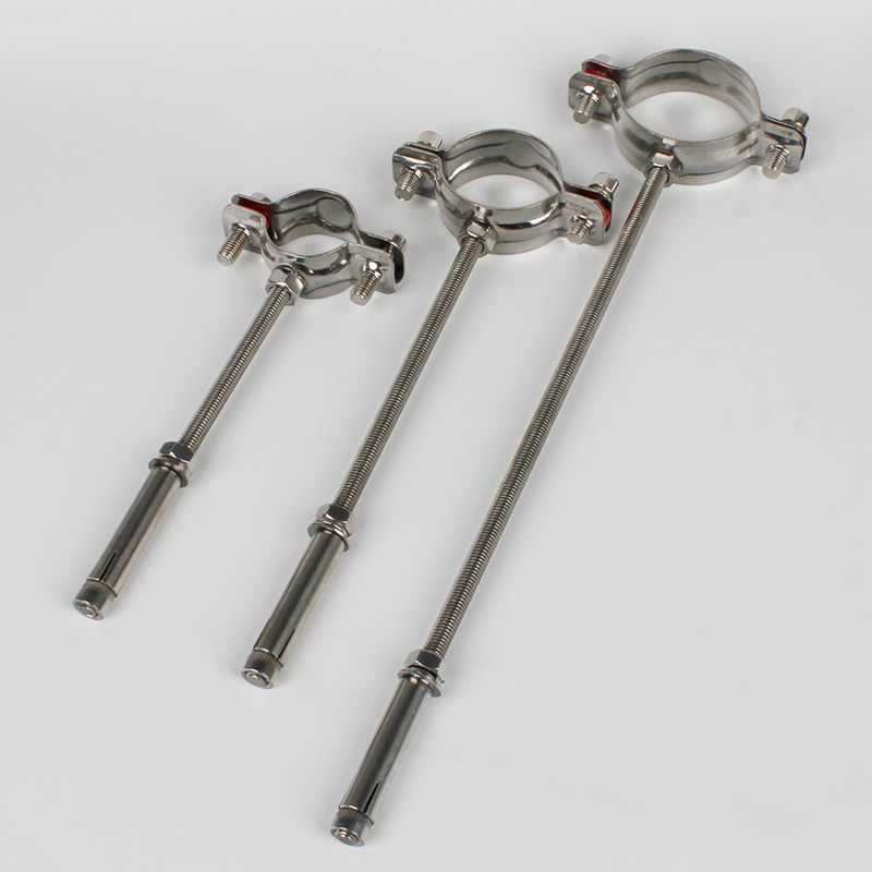 304不锈钢卡扣管支架调节膨胀螺杆管夹固定抱箍PVC管道水管夹管卡