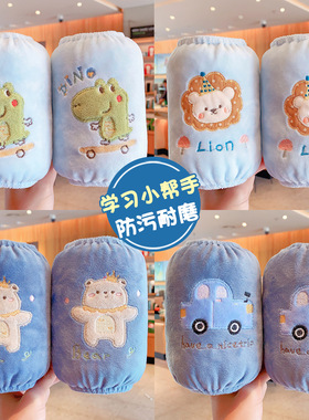 袖套女款工作加厚可爱新款兔毛办绒服防脏护袖短款儿童套袖秋冬季