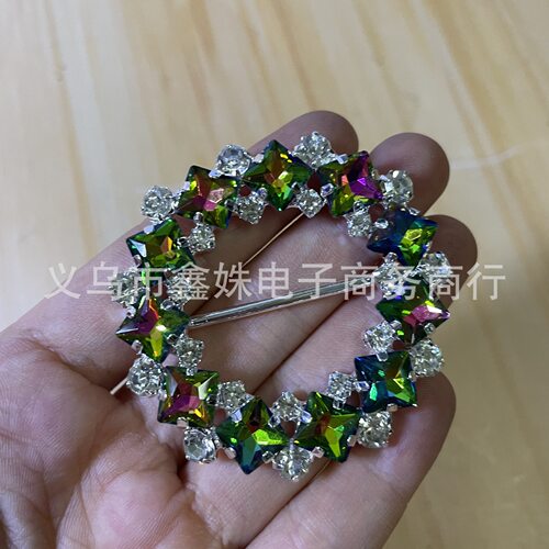 高档水钻衣角打结扣腰带装饰钻扣扣环丝巾装饰扣玻璃水钻装饰环扣