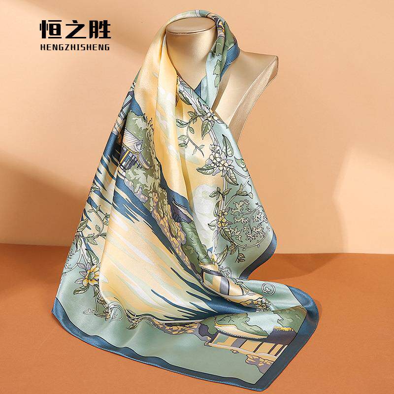 耐看经典~真丝桑蚕丝小方巾丝巾女春秋护颈围脖子百搭西装薄围巾