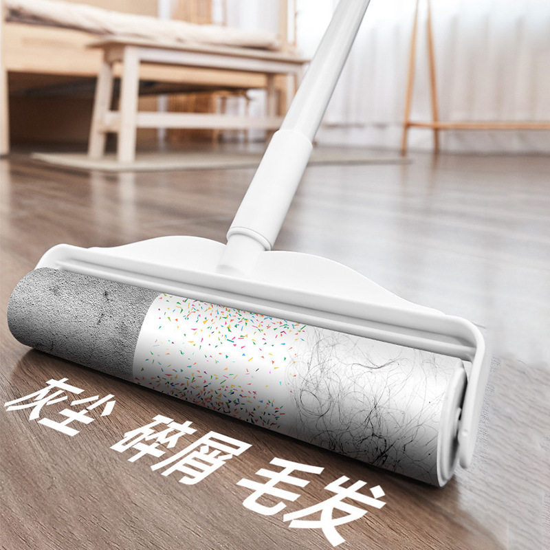 粘毛器滚筒长杆大号除毛粘床上地板沙发头发清理神器灰尘滚轮沾毛