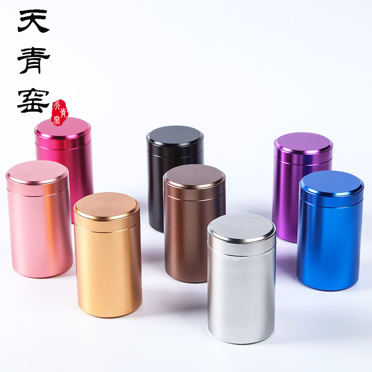 茶叶罐钛合金小号金属迷你茶盒便携旅行不锈钢密封茶罐茶叶包装盒