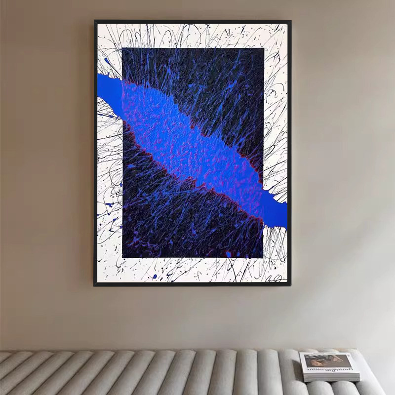 商务公司门厅电梯间落地大幅挂画客厅沙发背景墙竖版高级感装饰画