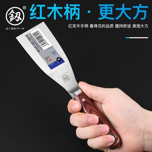 不锈钢油灰刀铲刀加厚型木柄小铲子刮腻子刀抹泥刀清洁铲填缝批刀