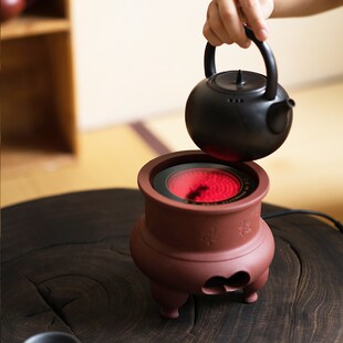 围炉煮茶全套复古l中式可电陶炉炭炉明火炉三用煮茶炉迷你户外碳