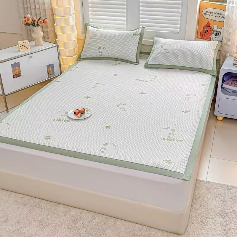 新款冰豆豆凉h席夏天单人夏季可水洗床单冰丝席子三件套,床上用品,冰丝席,淘宝优惠券,粉丝福利购,淘宝优惠卷