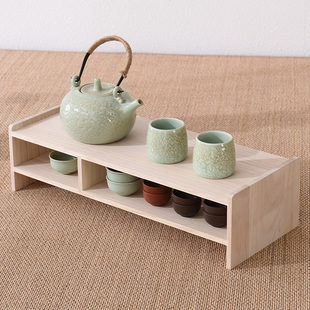 实木茶杯架博古架茶具架置物架茶架茶壶I收纳架桌面茶棚杯托增高