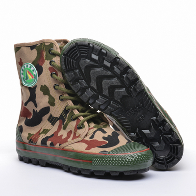 3544高帮森林防护靴解放鞋透气登山防滑帆布O胶鞋防沙鞋男女劳保