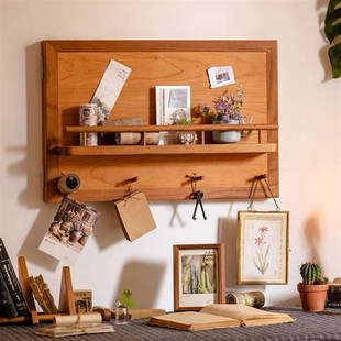 电表箱装饰e画实木电箱遮挡改造创意挂衣置物架樱桃木电闸盒挂画