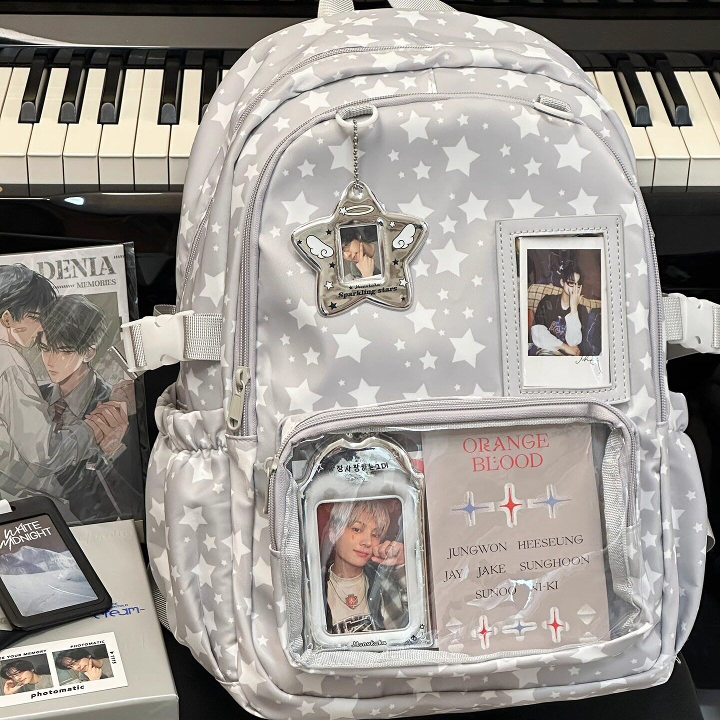 星星书包痛包初中女生大容量学生上学双肩包高颜值小学生轻便背包
