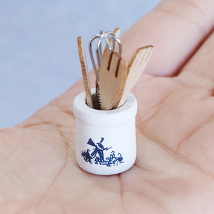 打蛋器锅铲 厨房配件 house 刀叉罐 12娃娃屋doll