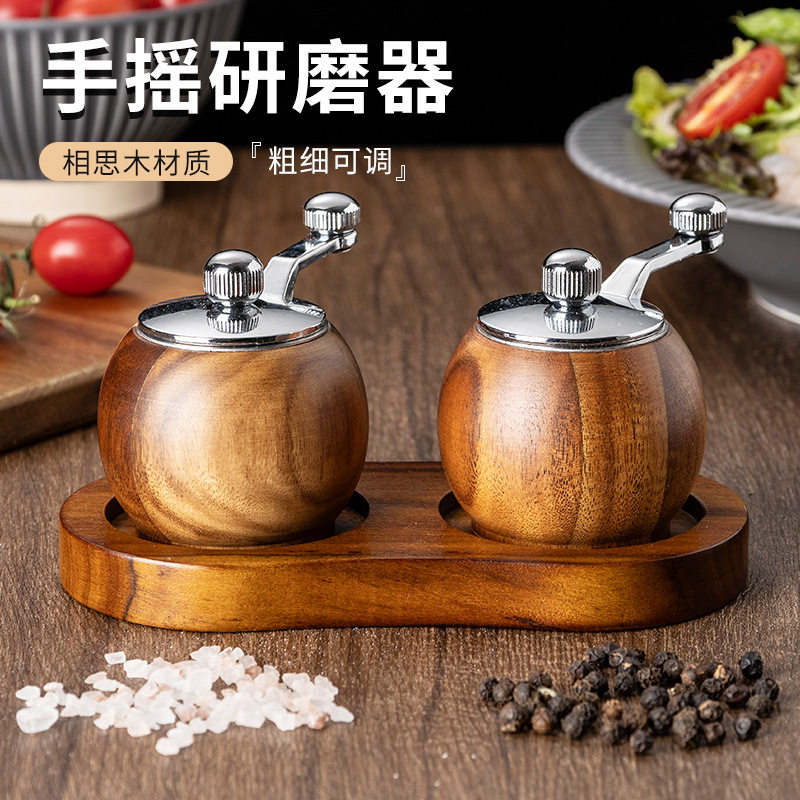 圆球胡椒磨手摇款陶瓷芯研磨器胡椒粉盐多用研磨器厨房工具