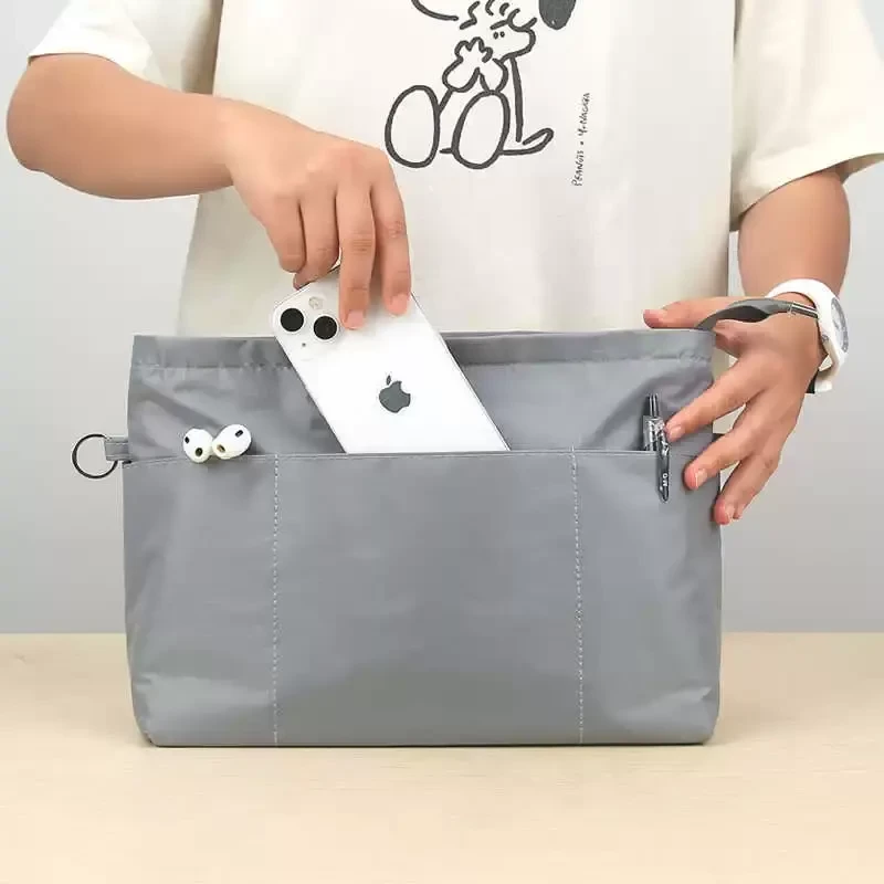 手提托特包内胆包包内袋袋拉链大中分隔整理收纳饺子包内衬包