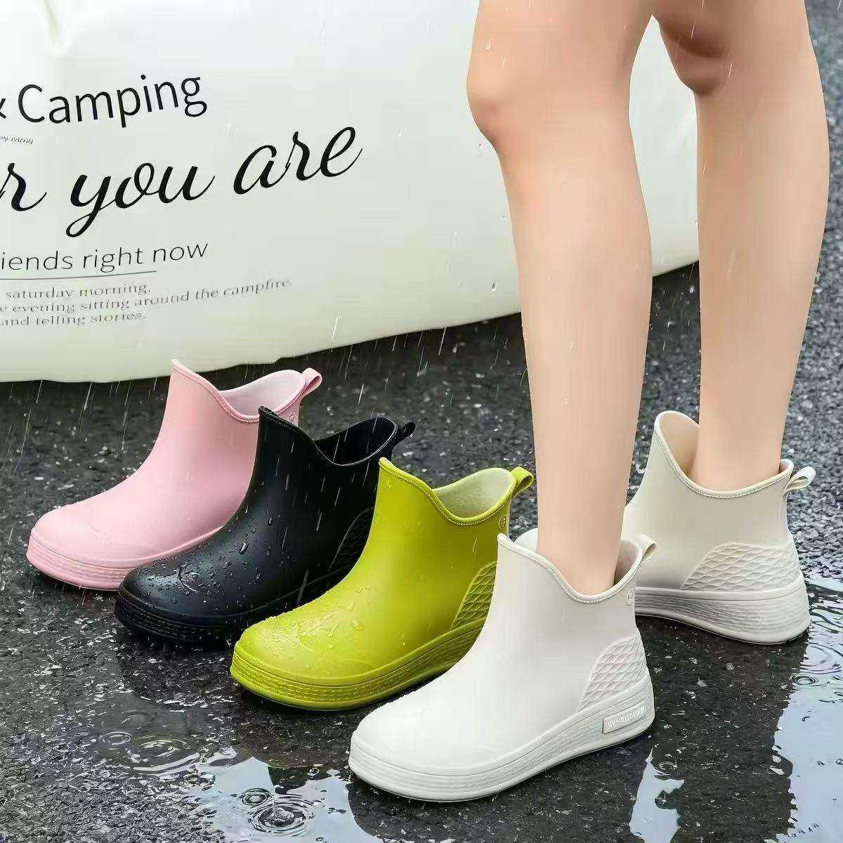 韩版时尚中筒雨鞋女防滑百搭