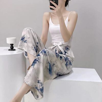 棉绸裤子夏薄款女外穿年轻款睡衣