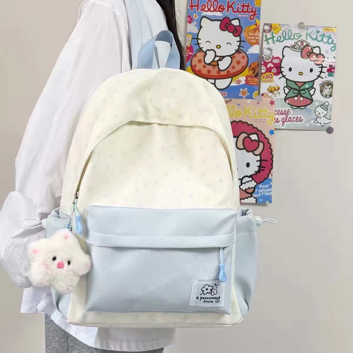 日系简约风星星印花初中生高中生