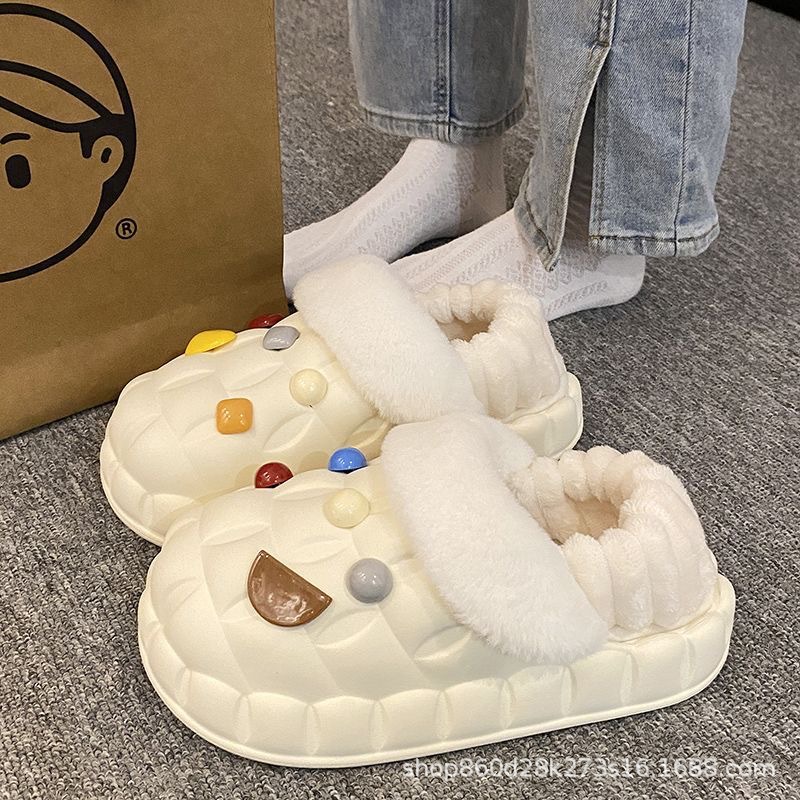 厚底棉拖鞋女款冬季可爱卡通加绒