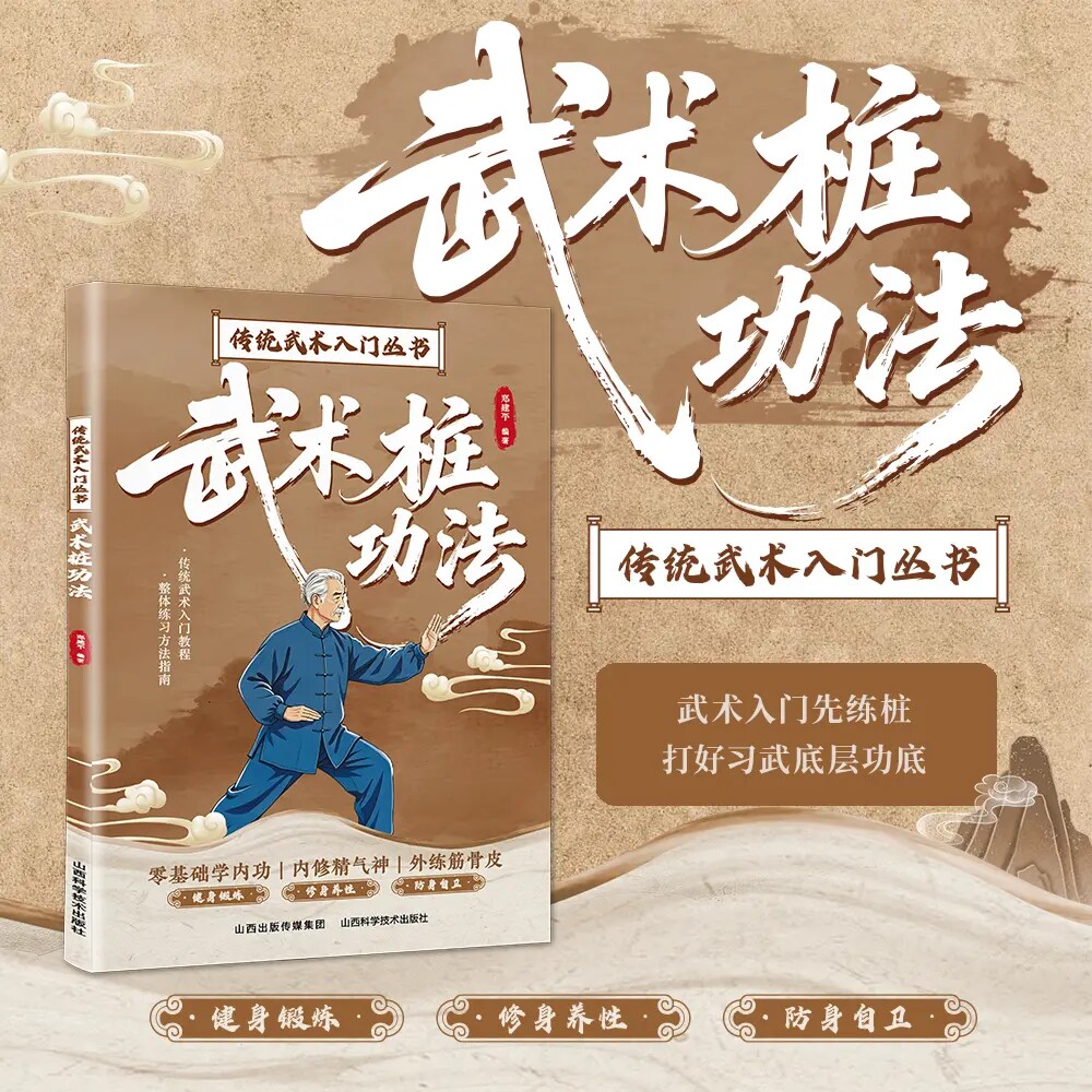 武术桩功法 传统武术入门站桩基础练习强身养生防身自学武术书籍