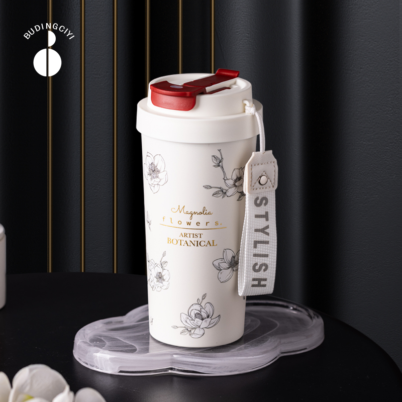 【非涂层】真陶瓷内胆保温杯吸管户外水杯男女车载杯子外带咖啡杯