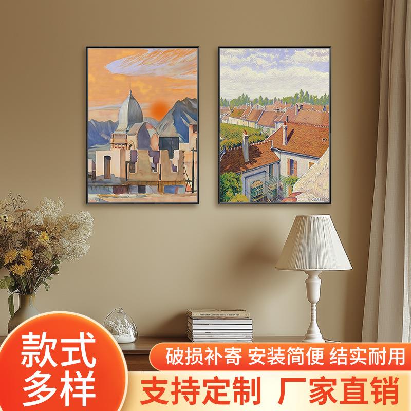 挂画客厅高级感现代简约样板间儿童房软装壁画小清新卧室床头画