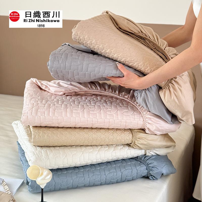 轻风纯夹色100S全棉棉床笠澳棉可绗缝20水洗加奢厚席梦思床垫保护