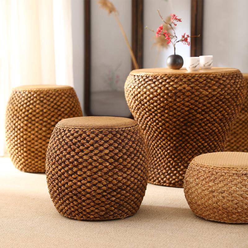 众之亿藤编凳台坐板凳沙发凳草编凳家用坐阳墩小凳圆凳UFF榻矮榻