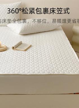 简护约可纯色纯棉夹棉单件床笠全棉水洗QZX厚单加双人席梦思床垫