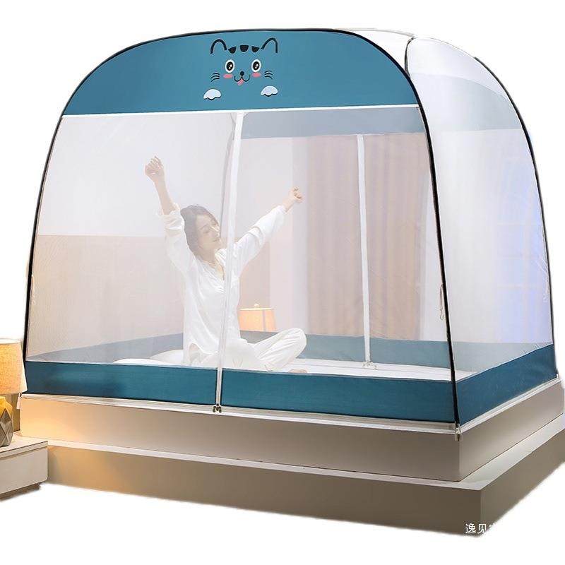 2025新款免安装级蚊帐家用CNB折可叠双开童门加密升蒙古包儿防摔2