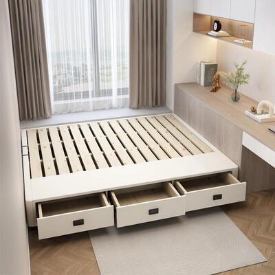 无床头储物排骨架床带抽1屉榻米床1350mm*1架榻落地1.5/.8尺床任