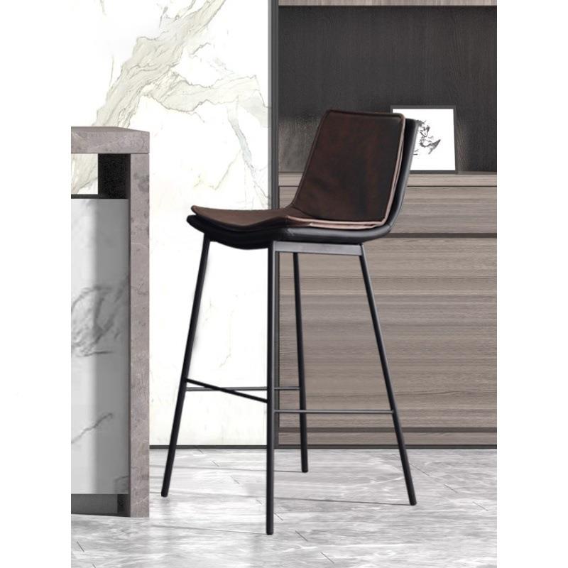 工风轻奢吧台椅家用椅高脚凳现代简酒吧椅子铁艺约靠背业898前台