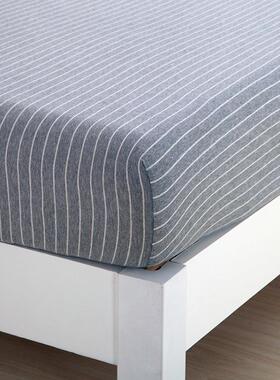 S58纯棉针织8棉419床笠薄垫1.5全棉床笠天棉床单竺1.51.38m条纹纯