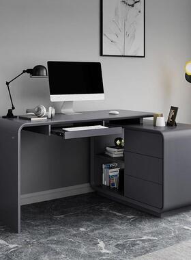家用转可缩办公FEQ桌黑色电脑合桌椅角组现代简约书桌烤漆卧室桌