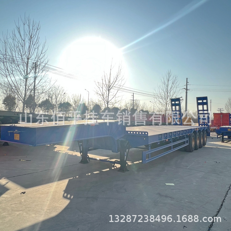 出口钩机板低平板大件运输半挂车