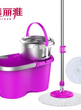 丽雅双驱动旋转拖家把用拖布免手洗懒IXY人拖地自动甩水美干湿桶