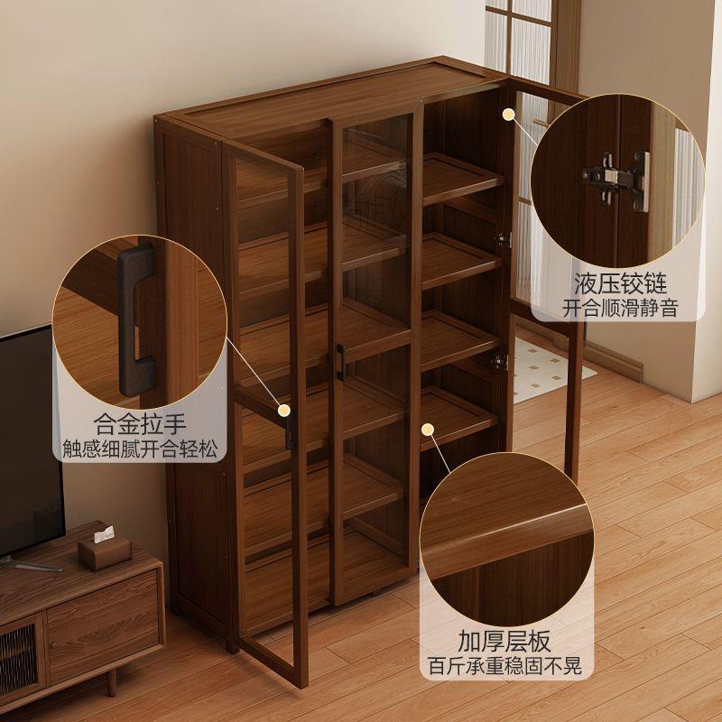 竹架山下书架纳一体靠墙书柜置物落地儿童简易生书桌收USF学储物