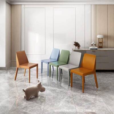 意式餐椅时尚简约组餐桌靠椅家用餐厅马椅子网红鞍背椅餐UMT椅合