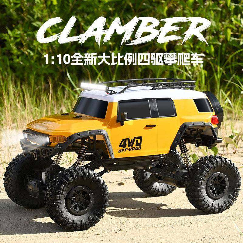 玩具1:10控电动遥C专R业攀爬车2无品牌/.4车G灯光四驱大脚越野模