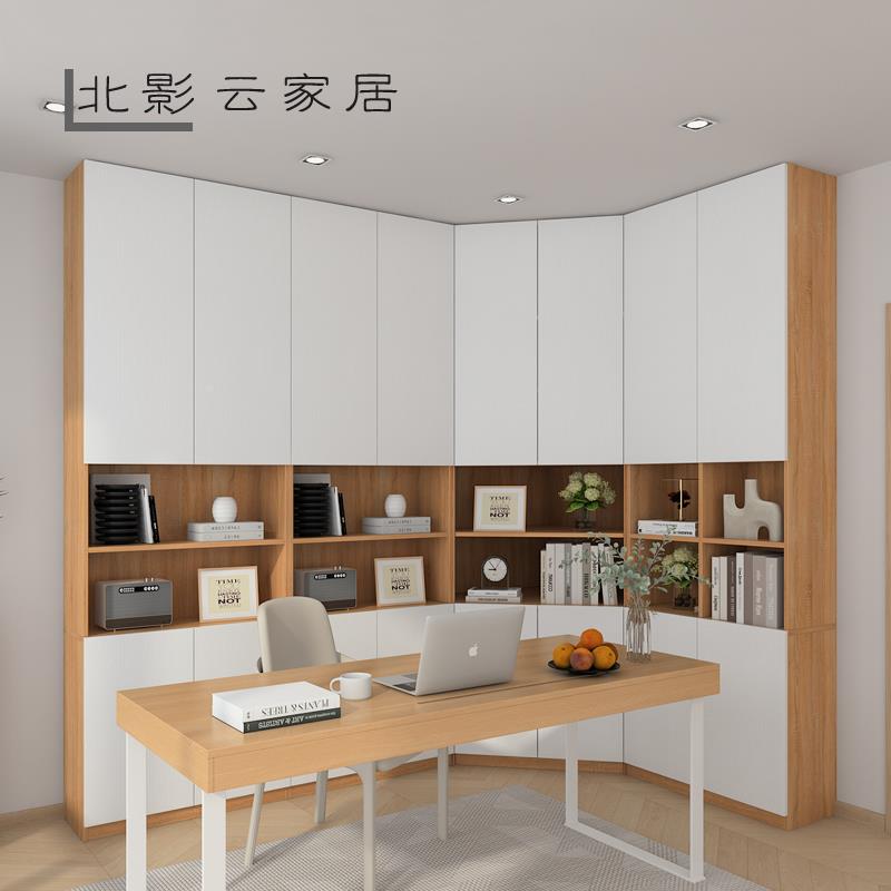 9W现代具约简组合书柜07转角书柜收纳可书架柜储物满墙柜书房家实
