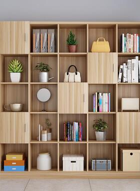 简约书柜书示架组合简易储厅置物客架落地物收纳柜子办公室OJC展